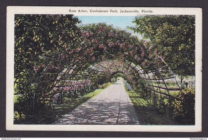 Vintage postcard USA Jacksonville FL Rose Arbor Confederate Park