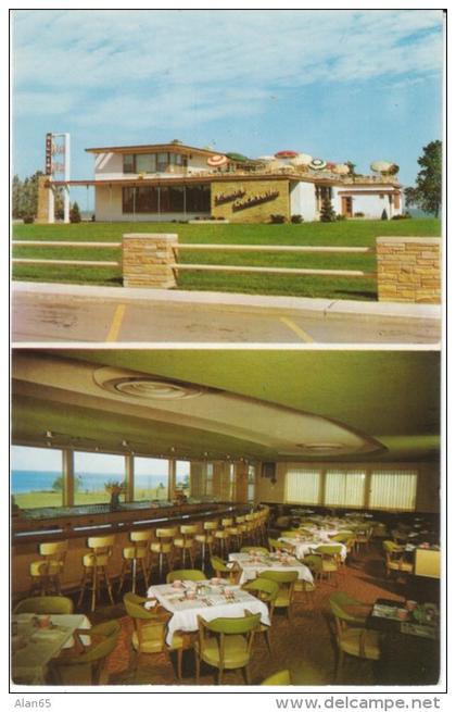 Kenosha Wisconsin, Higgins Hobnob Restaurant Interior & Exterior Views, c1960s Vintage Postcard