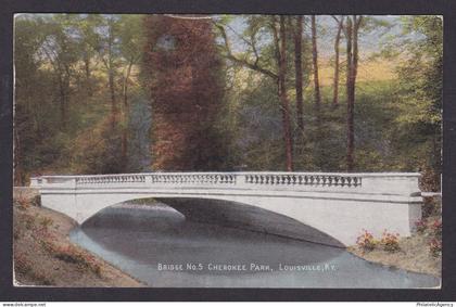 Postcard, United States, Louisville KY, Bridge No.5 Cherokee Park