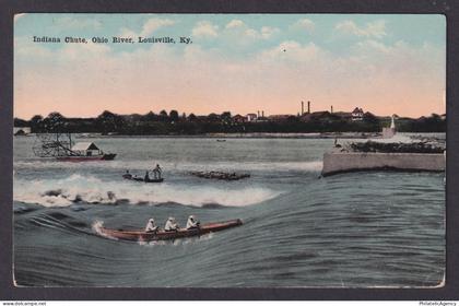Postcard, United States, Louisville KY, Indiana Chute, Ohio River