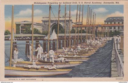 MARYLAND - Annapolis - Midshipmen Preparing Sailboat Drill - U.S.Naval Academy