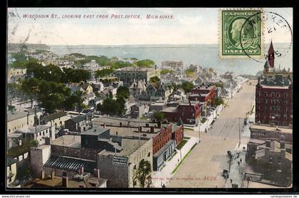 AK Milwaukee, WI, Wisconsin St., Looking East from Post-Office