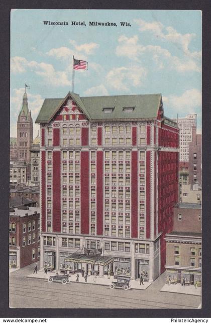 Postcard, United States, Milwaukee WI, Wisconsin Hotel