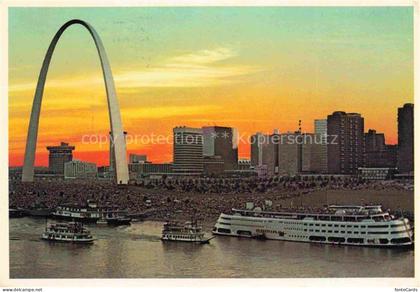 ST LOUIS Missouri (MO) USA Gateway-Arch Mississippi-River Skyline Dampfschiffe F