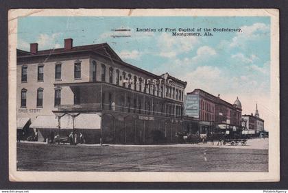 Postcard, United States, Montgomery AL, Location of First Capitol of Confederacy