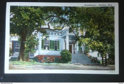 ► 1840 Southerner Confederate House " Greenleaves "  NATCHES Mississippi. 1940s