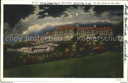 Asheville Grove Park Inn Hotel by moonlight