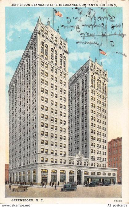 B526 US Jefferson Insuranco Co Building Greensboro North Carolina postcard