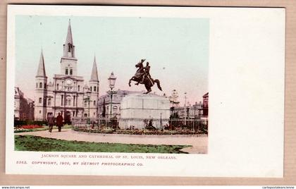 31947 / NEW-ORLEANS Louisiana-LA JACKSON Square and Cathedral of ST SAINT-LOUIS-DETROIT PHOTOGRAPHIC Co N°5363
