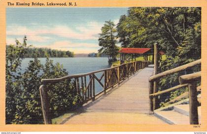 A855 US Kissing Bridge Lakewood New Jersey vintage postcard