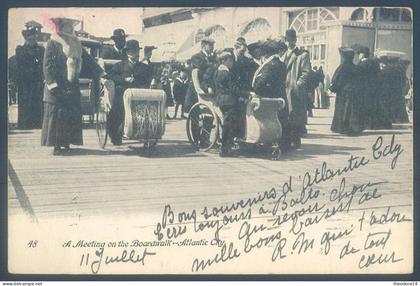 USA New Jersey NJ Atlantic City A meeting on the Boardwalk