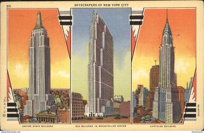 New York City Empire State Building   Rockefeller Center Chrysler    Building