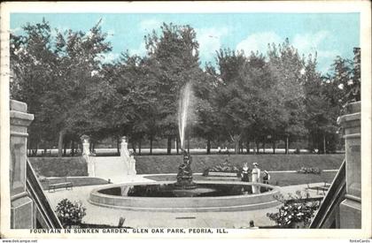 Peoria Illinois Fountain in Sunken Garden   Glen Oak Park