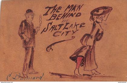 Usa - SALT LAKE CITY (UT) The Man Behind - LEATHER POSTCARD