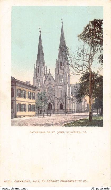 B669 US Cathedral of St John Savannah Georgia vintage postcard
