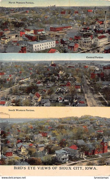 A861 US Birds Eye View of Sioux City Iowa vintage postcard