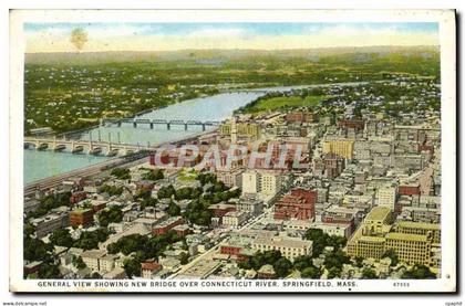 CPA General View Showng New Bridge Over Connecticut River Springfield Mass