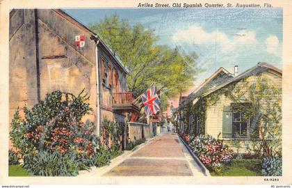 US 1939 Aviles St Old Spanish Quarter St Augustine Florida postcard B955