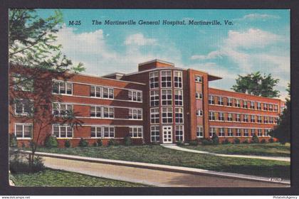 Postcard, United States, Lynchburg VA,The Martinsville General Hospital