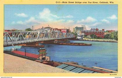 Oshkosh Wisconsin USA Main Street Bridge over Fox River Illustration