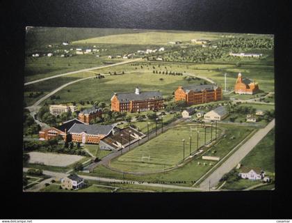 WICHITA Kansas University stadium USA postcard