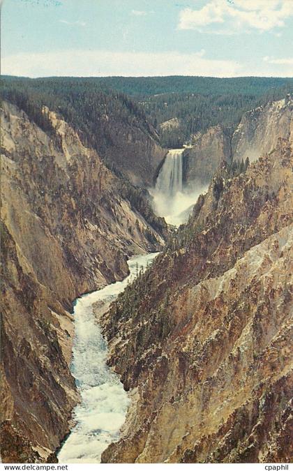 CPA Yellowstone Lower Falls of the Yellowstone from Artist Paint