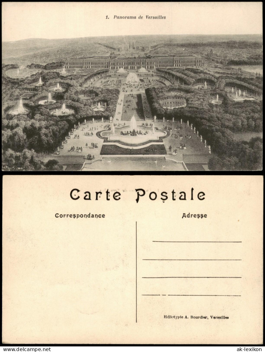 Versailles Panorama des Schlosses und der Gärten von Versailles 1910