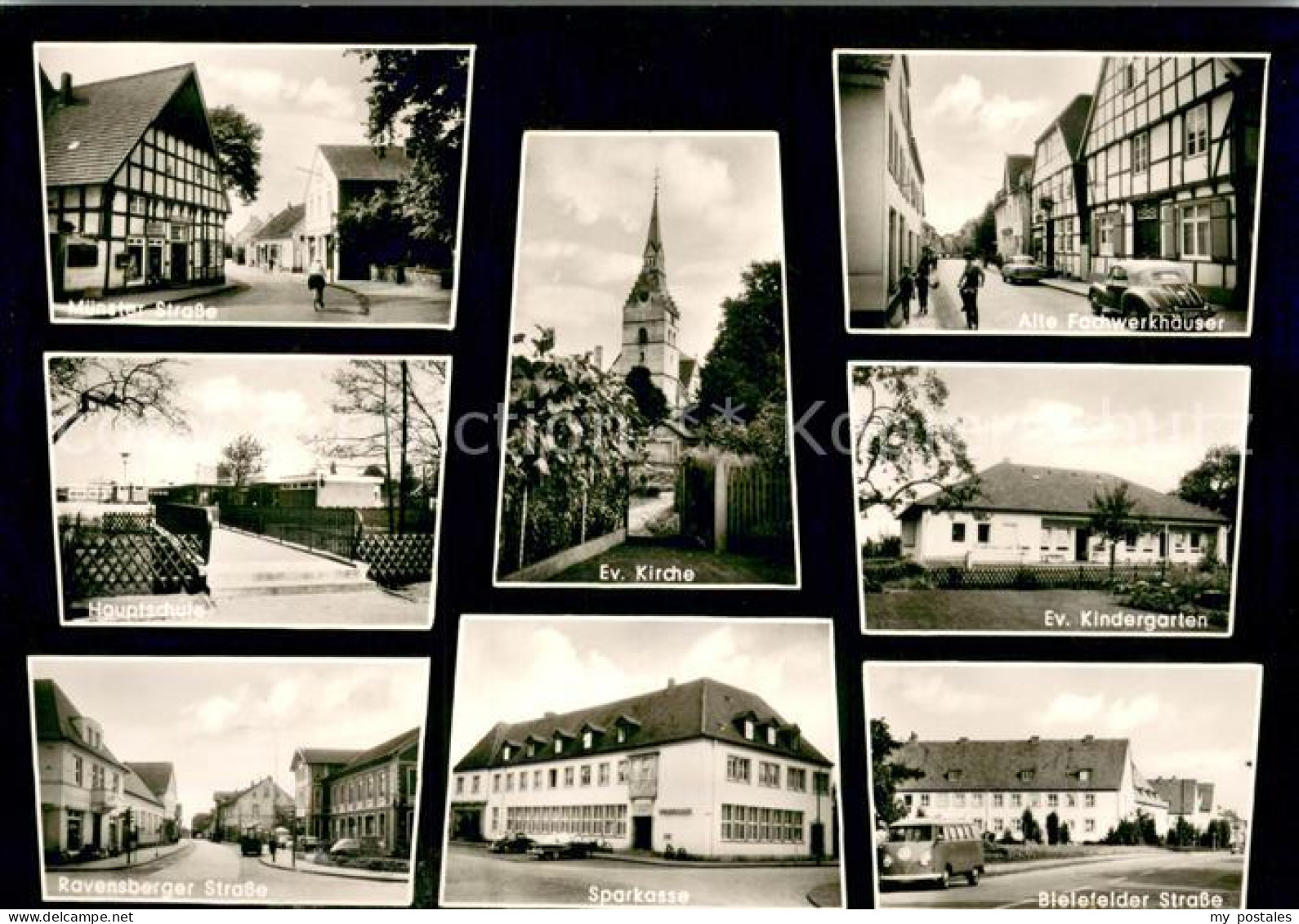 Versmold Muenster Strasse Ev.Kirche Alte Fachwerkhaeuser Sparkasse