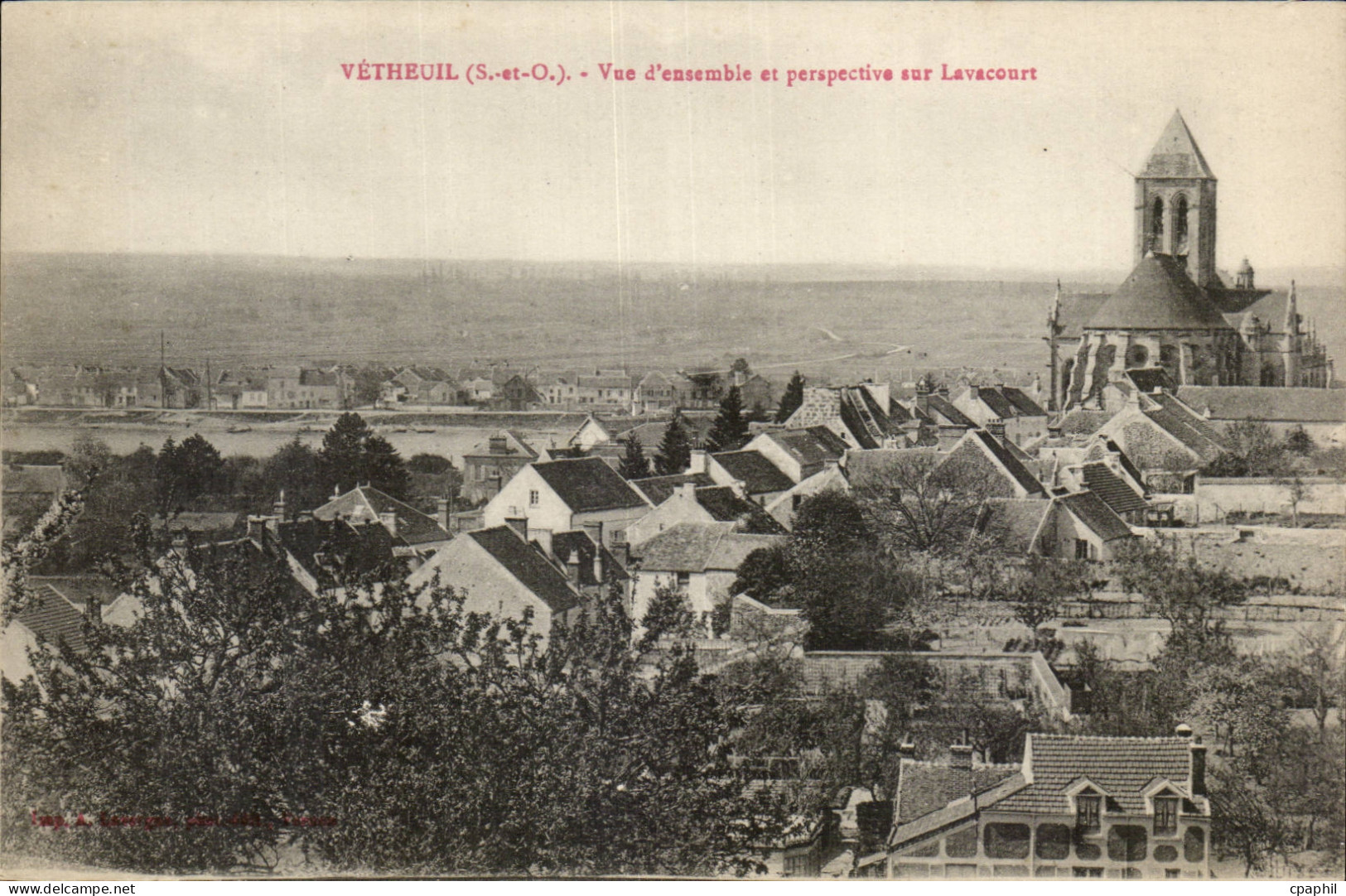 VEtheuil CPA Vue d'ensemble et perspective sur Lavacourt