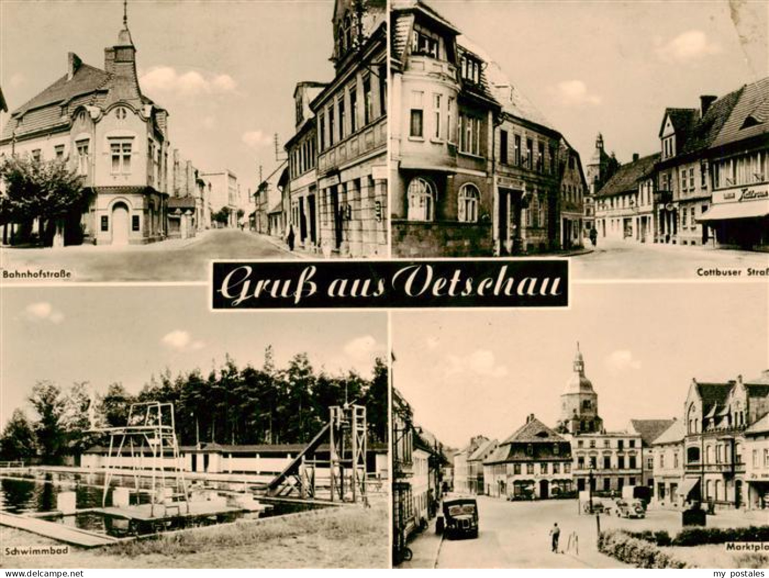 Vetschau Spreewald Brandenburg Bahnhofstrasse Cottbuser-Strasse Marktplatz Schwi