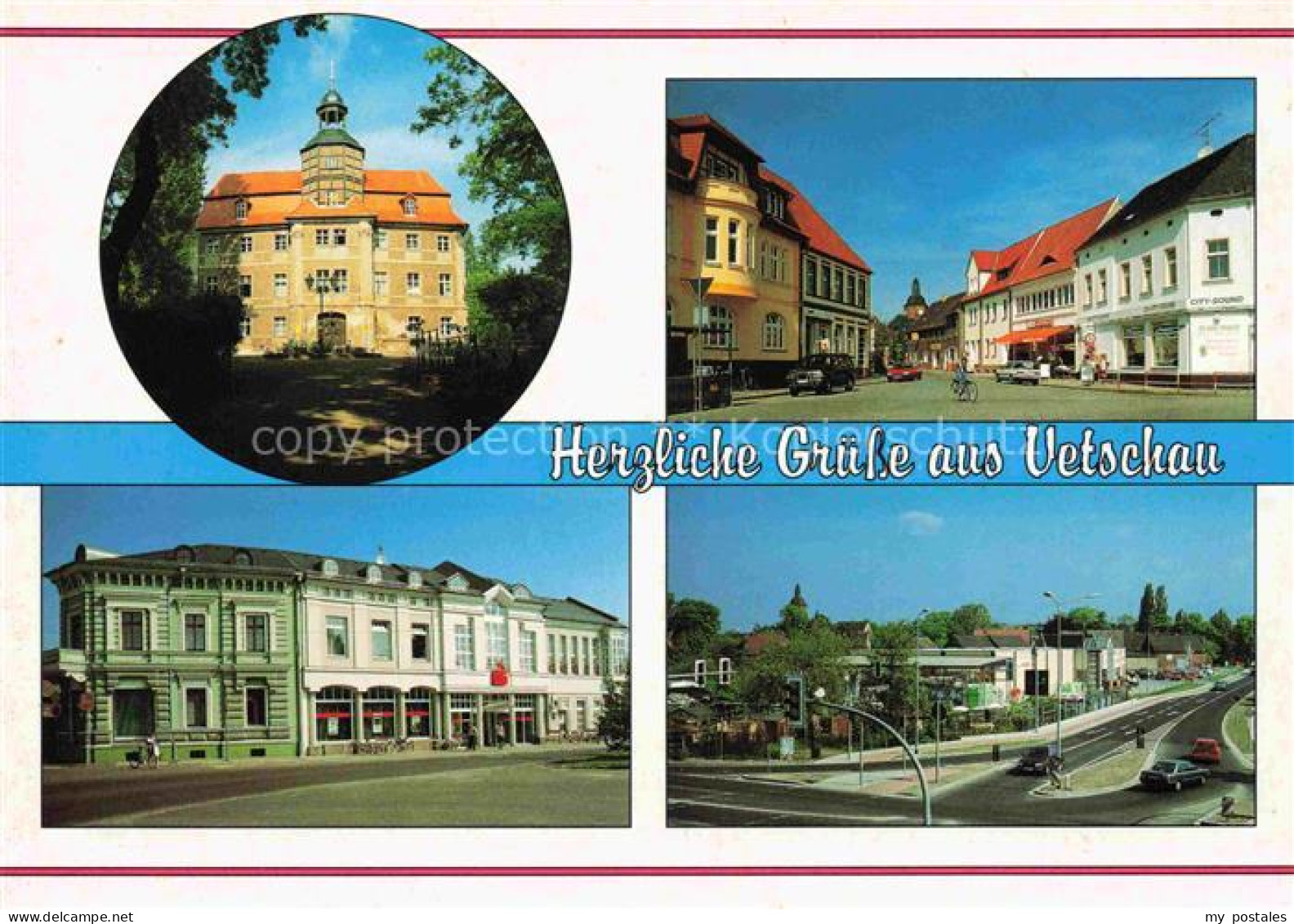 Vetschau Spreewald Brandenburg Schloss Cottbuser-Strasse Sparkasse Strassenszene