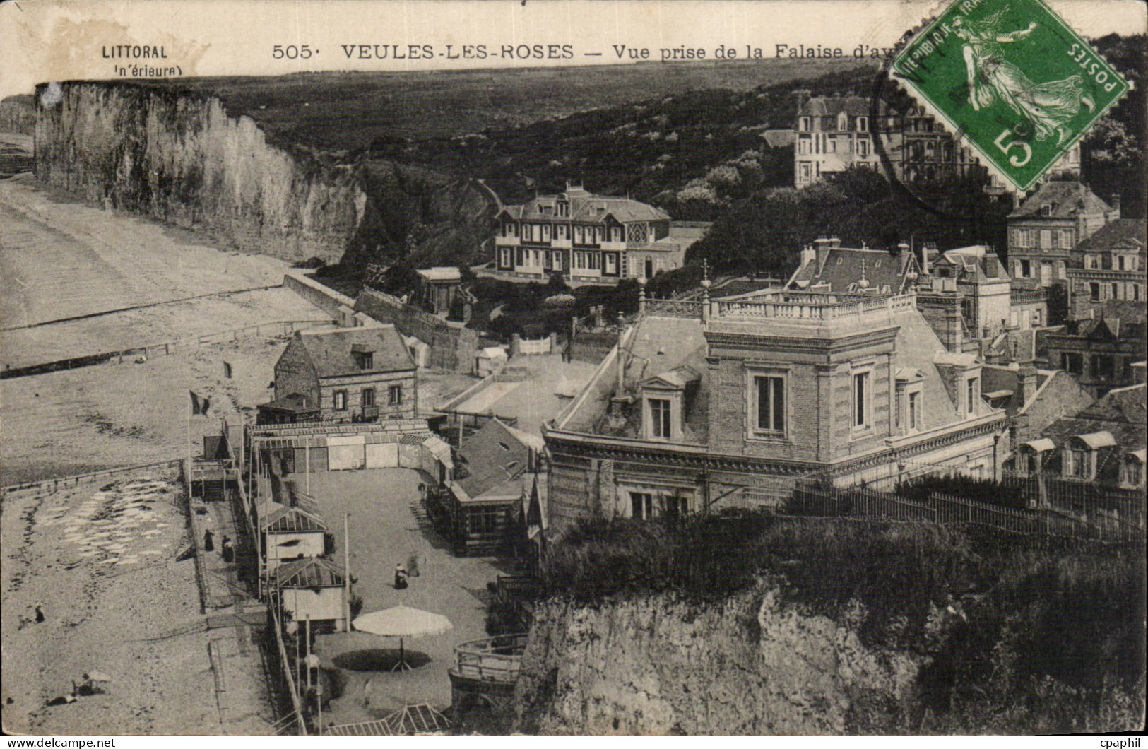 Veules les Roses - Vue prise de la Falaise - CPA