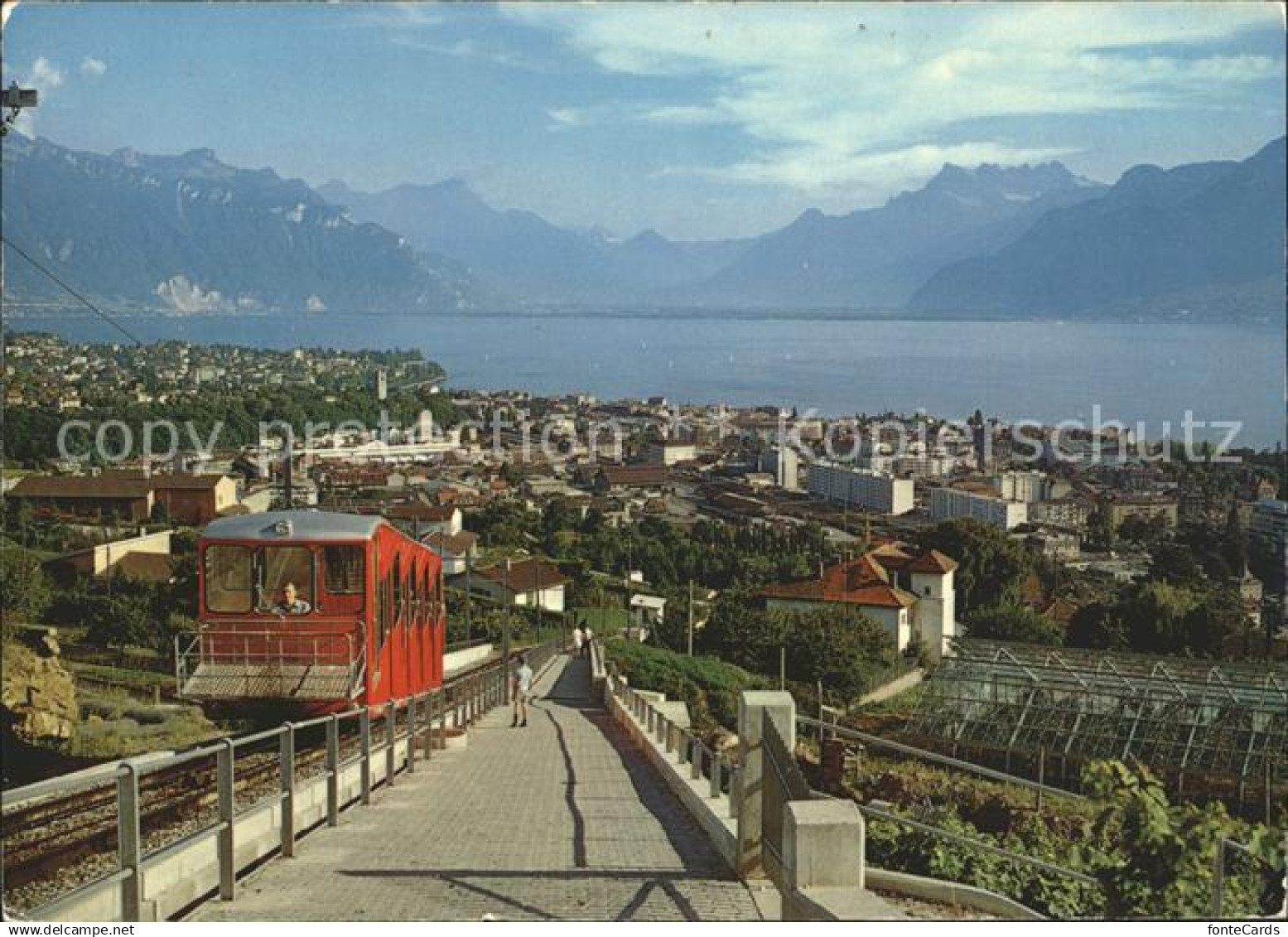 Vevey VD Funiculaire Vevey Chardonne Mt Pelerin Vue sur Vevey