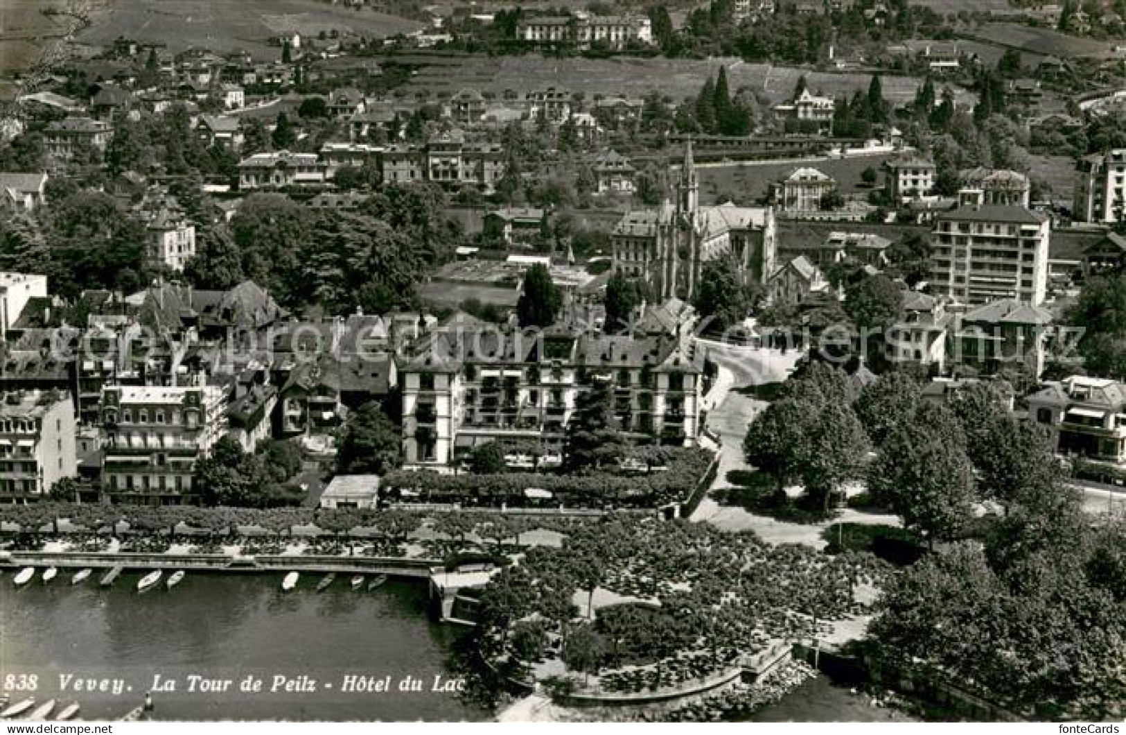 Vevey VD Hôtel du Lac Tour de Peilz Lac Leman vue aérienne