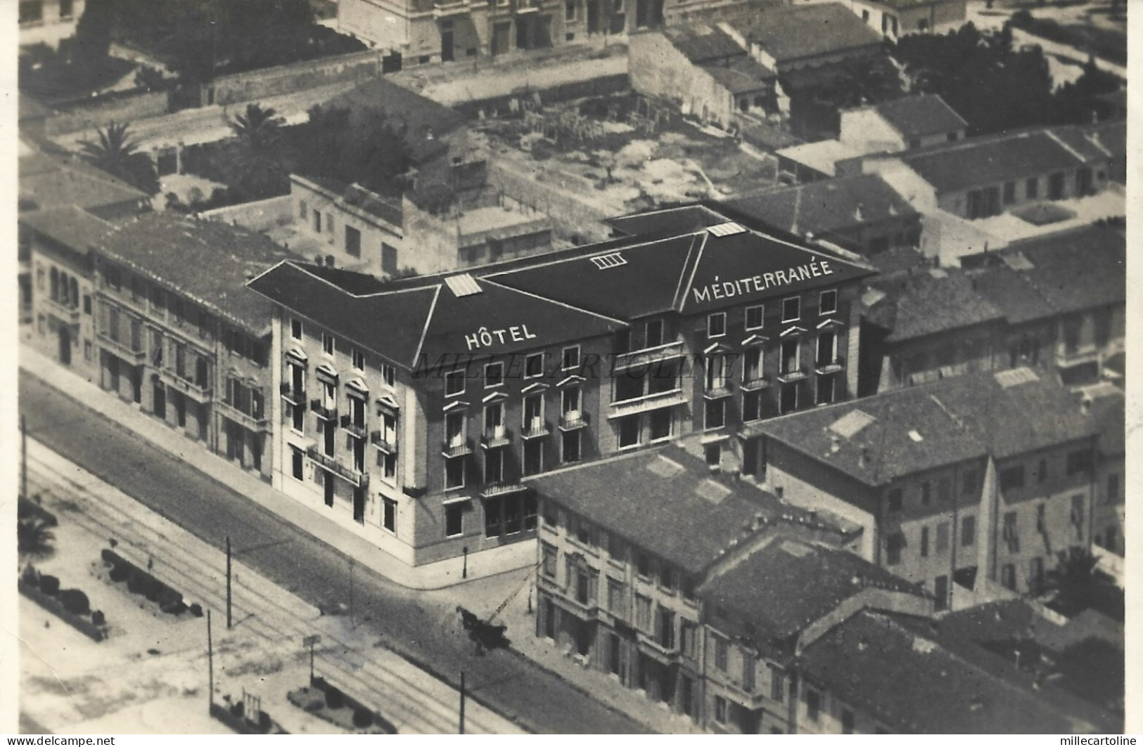 VIAREGGIO - Hotel Mediterranee da aeroplano 1931 Fotocartolina Navigazione Aerea