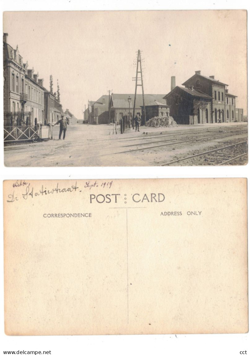 Vichte  Anzegem   FOTOKAART van de Statiestraat   1919    GARE STATION
