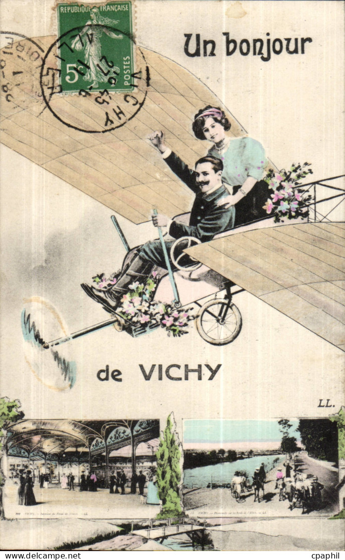Vichy - Un Bonjour de Vichy - Avion - Aeroplane CPA