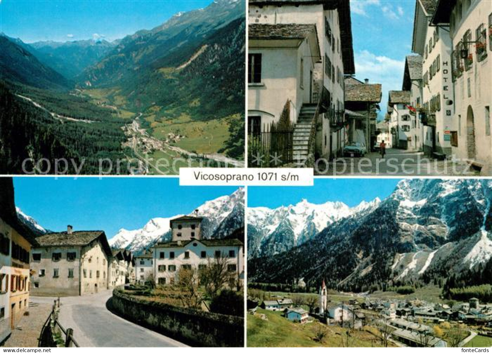 Vicosoprano Fliegeraufnahme Ortspartien Bergell Bregaglia