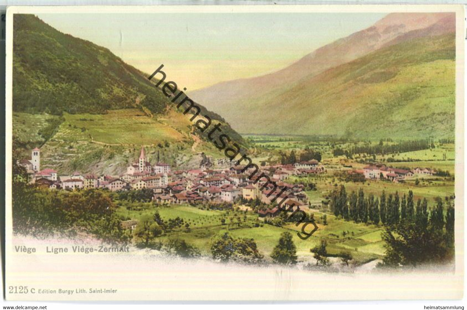 Viege Visp - Ligne Viege-Zermatt - Edition Burgy Saint-Imier ca. 1900