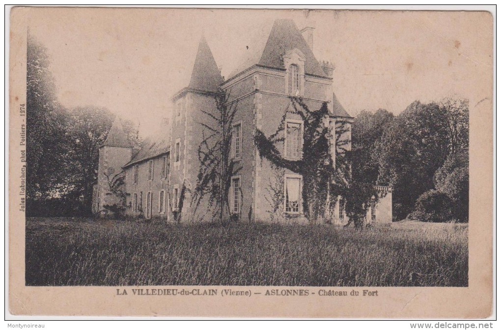 vienne :  LA  VILLEDIEU  du  CLAIN ,  ASLONNES ,  château du  fort