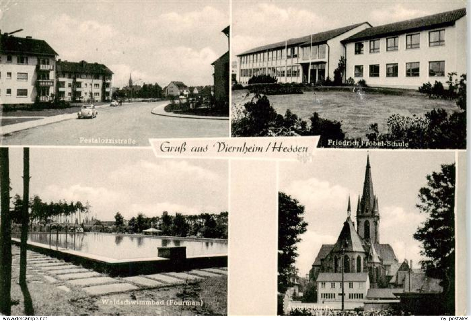 Viernheim Pestalozzisstrasse Friedrich Froebel Schule Waldschwimmbad Apostelkirc