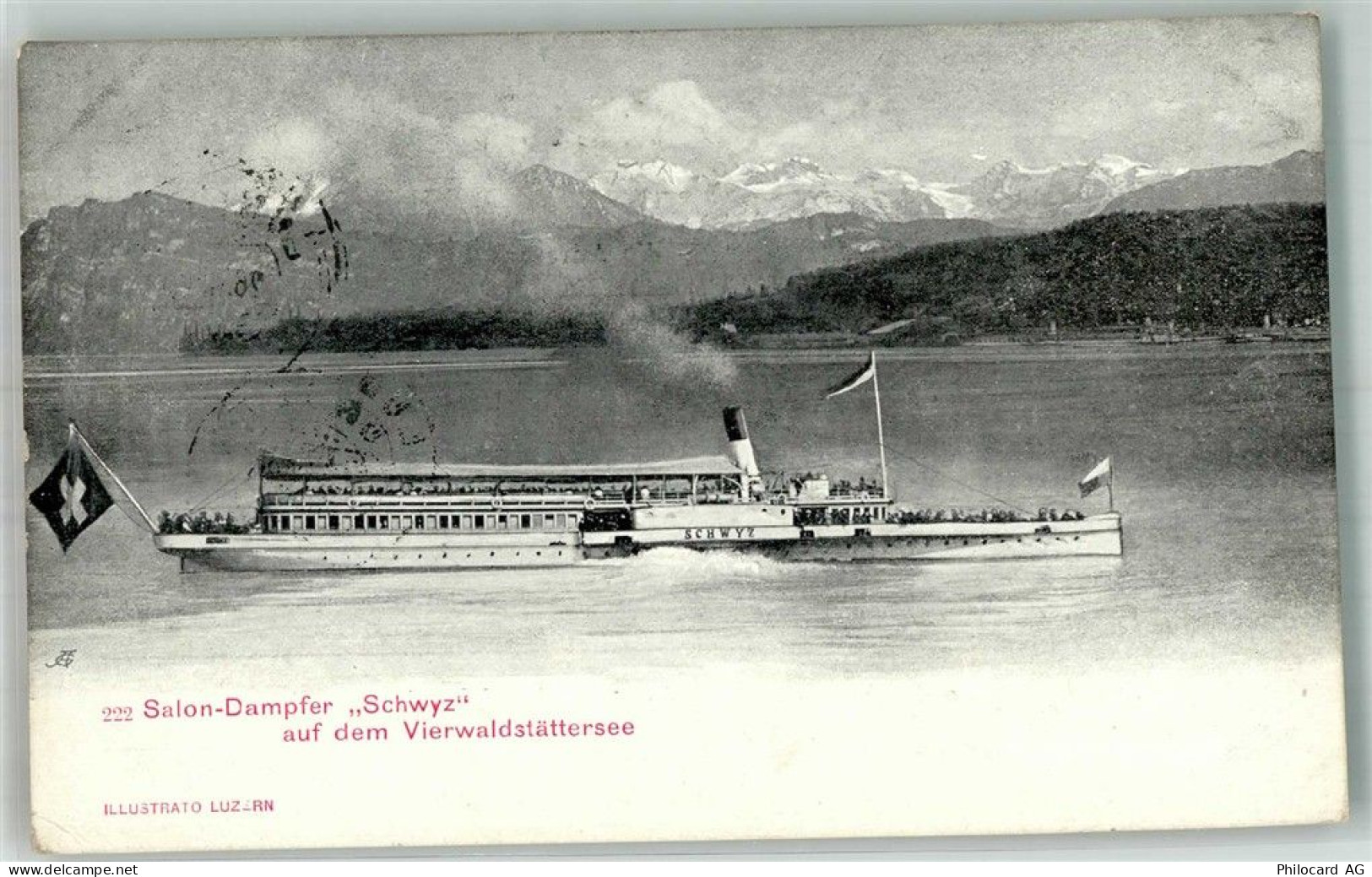 Vierwaldstättersee Salon Dampfer Schwyz Binnenschiff 1905 - 10751929