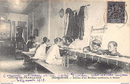 Viet Nam - HANOI - Atelier d'un brodeur tonkinois - Ed. inconnu Série Colonies Françaises