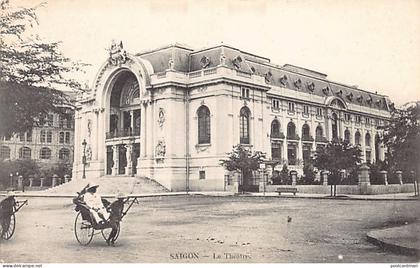Viet Nam - SAIGON - Le théâtre - Pousse-pousse - Ed. Inconnu