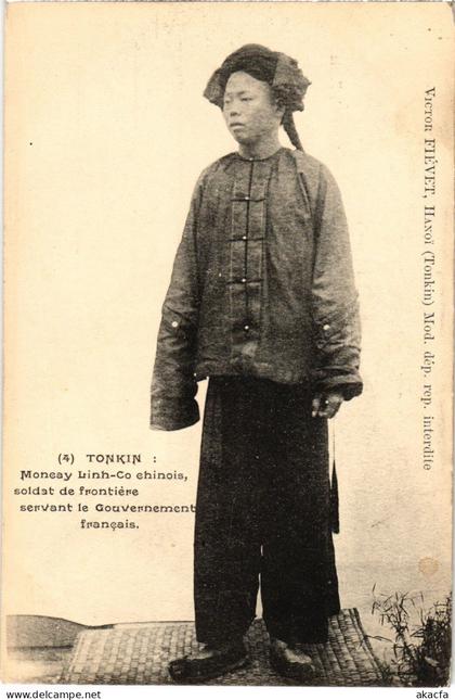 PC TONKIN MONCAY LINK-CO CHINOIS ETHNIC TYPES VIETNAM INDOCHINA (a36655)