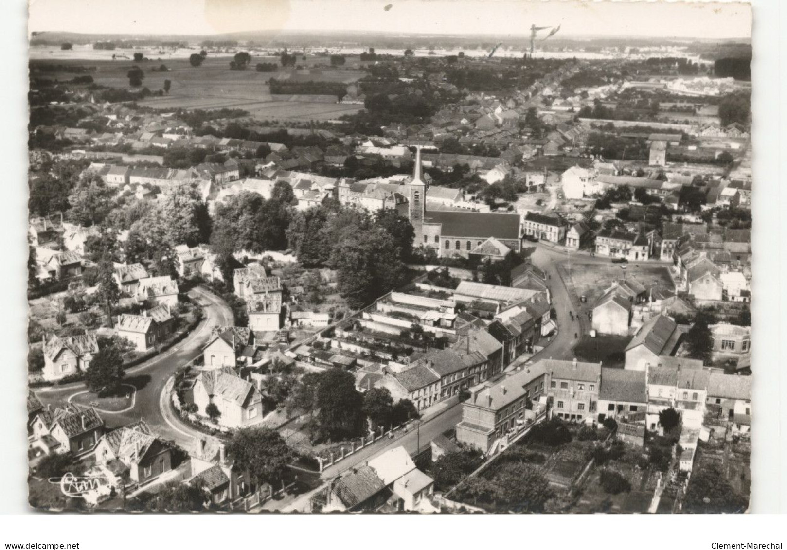 VIEUX-CONDE: centre de vieux-condé vue aérienne 10X15 - très bon état