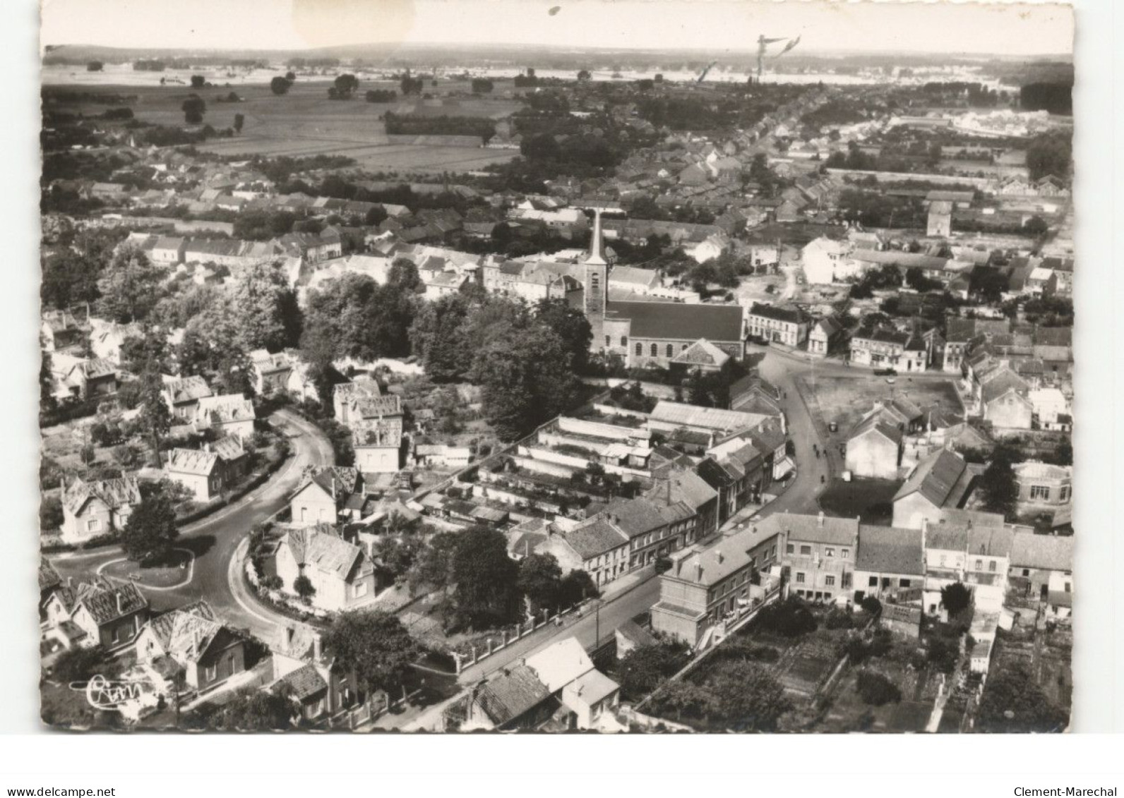 VIEUX-CONDE: centre de vieux-condé vue aérienne 10X15 - très bon état