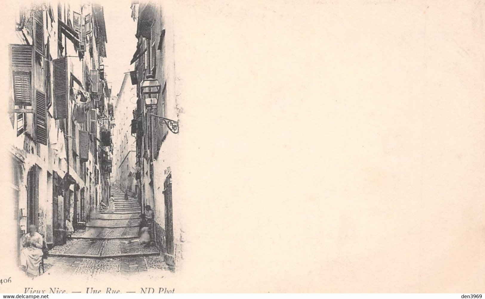 Vieux NICE - Une Rue - Précurseur Carte-Nuage