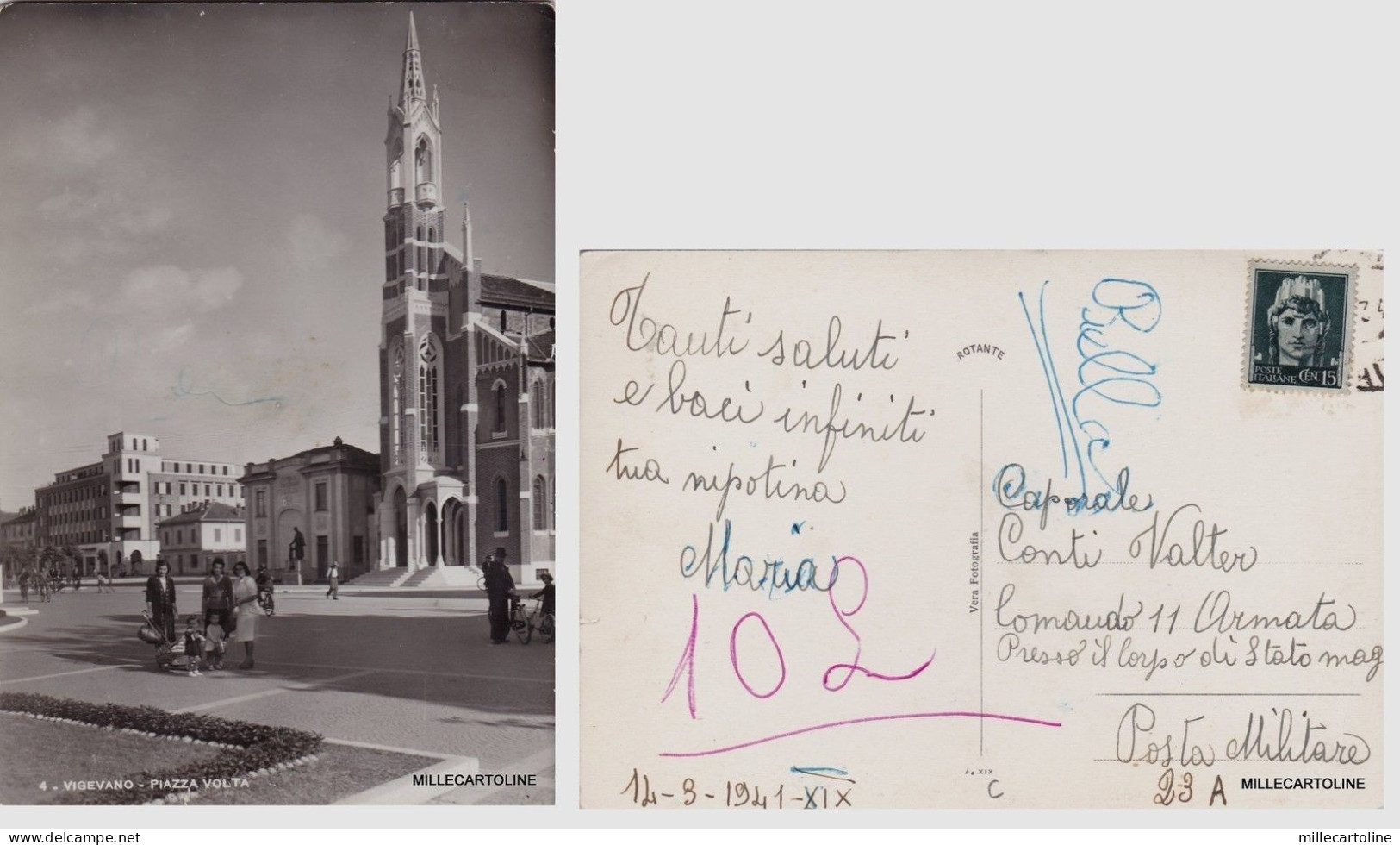 VIGEVANO: PIAZZA VOLTA   1941
