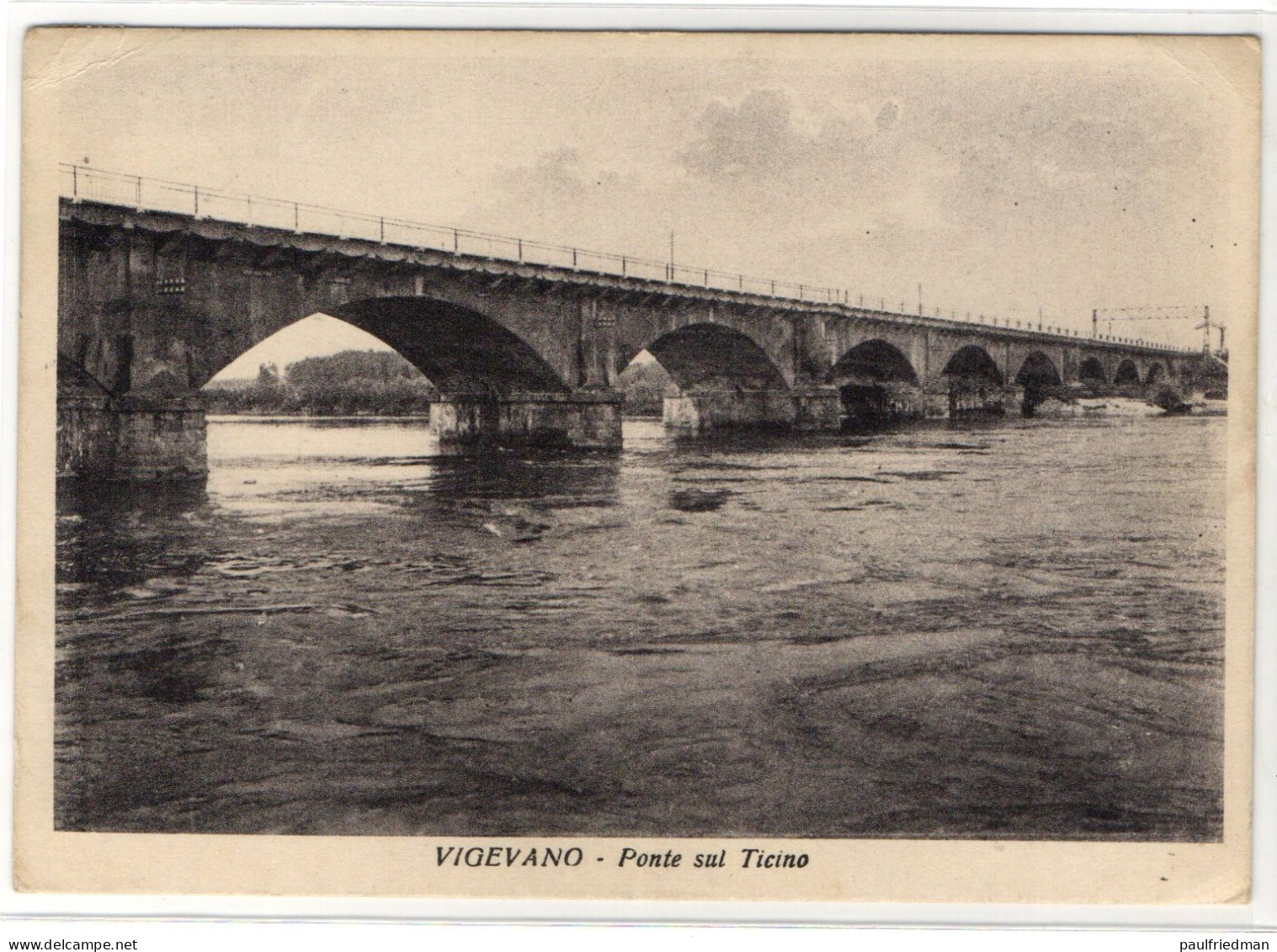 Vigevano - Ponte sul Ticino - Viaggiata 1952 - (vedi descrizione)